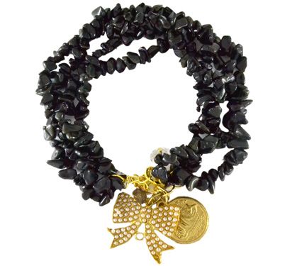Pulseira em cascalho de pedras naturais