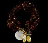 Pulseira em cascalho de pedras naturais